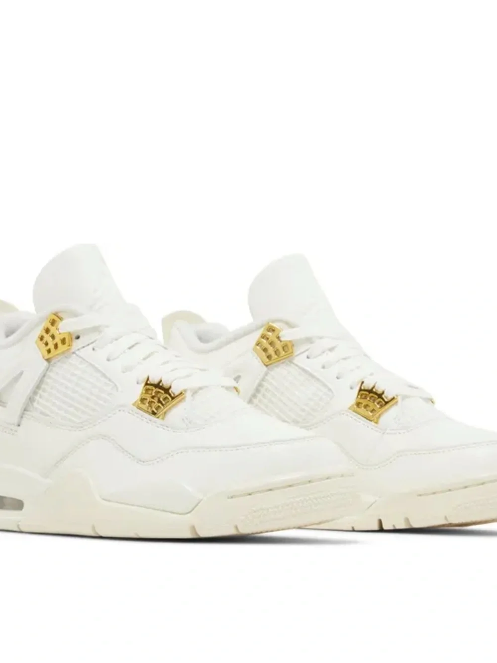 Jordan White and Gold Air Jordan 4 Sneakers - Picture 5 of 5